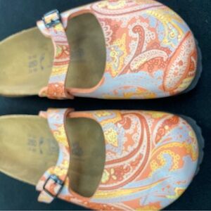 Birkenstock Orange Paisley Mules ( 0082 )